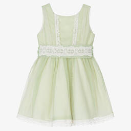 Abel & Lula-Girls Light Green Tulle Dress | Childrensalon Outlet