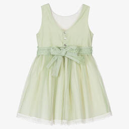 Abel & Lula-Girls Light Green Tulle Dress | Childrensalon Outlet