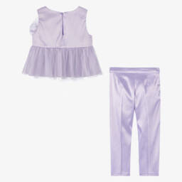 Abel & Lula-Girls Lilac Satin & Tulle Ensemble | Childrensalon Outlet