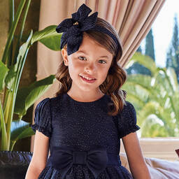 Abel & Lula-Синий ободок с бантом со стразами | Childrensalon Outlet