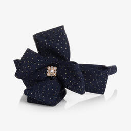 Abel & Lula-Синий ободок с бантом со стразами | Childrensalon Outlet