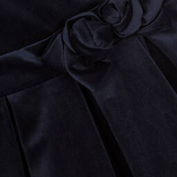 Abel & Lula-Girls Navy Blue Velvet Dress | Childrensalon Outlet