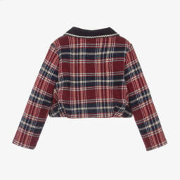 Abel & Lula-Girls Navy & Red Check Blazer | Childrensalon Outlet