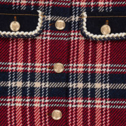 Abel & Lula-Girls Navy & Red Check Blazer | Childrensalon Outlet