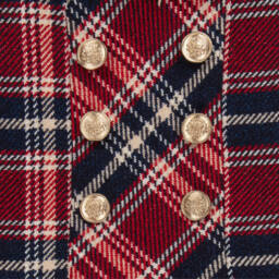 Abel & Lula-Girls Navy & Red Check Dress | Childrensalon Outlet