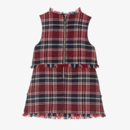 Abel & Lula-Girls Navy & Red Check Dress | Childrensalon Outlet