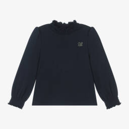 ابل اند لولا-توب بياقة عالية قطن لون كحلي | Childrensalon Outlet