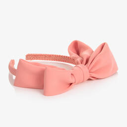 Abel & Lula-Girls Pink Bow Hairband | Childrensalon Outlet