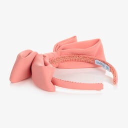 Abel & Lula-Girls Pink Bow Hairband | Childrensalon Outlet