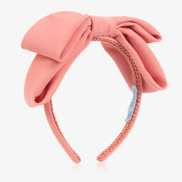 Abel & Lula-Girls Pink Bow Hairband | Childrensalon Outlet