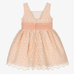 Abel & Lula-Girls Pink Embroidered Organza Dress | Childrensalon Outlet