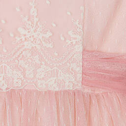 Abel & Lula-Girls Pink Embroidered Tulle Dress | Childrensalon Outlet