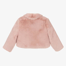 Abel & Lula-Girls Pink Faux Fur Jacket | Childrensalon Outlet