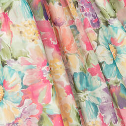 Abel & Lula-Girls Pink Floral Chiffon Dress | Childrensalon Outlet