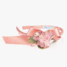 Abel & Lula-Girls Pink Floral Hairband | Childrensalon Outlet