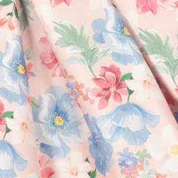 Abel & Lula-Girls Pink Floral Print Satin Dress | Childrensalon Outlet