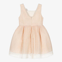 Abel & Lula-Girls Pink & Ivory Circle Lace Dress | Childrensalon Outlet