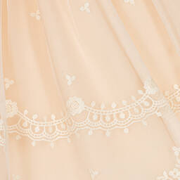 Abel & Lula-Girls Pink & Ivory Embroidered Tulle Dress | Childrensalon Outlet