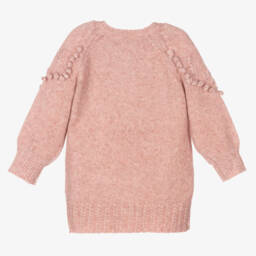 Abel & Lula-Girls Pink Knitted Floral Cardigan | Childrensalon Outlet