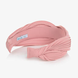 Abel & Lula-Girls Pink Pleated Hairband | Childrensalon Outlet