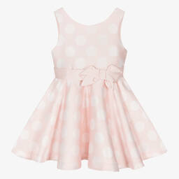 Abel & Lula-Girls Pink Polka Dot Dress | Childrensalon Outlet