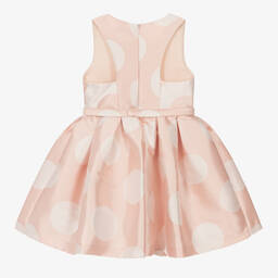 Abel & Lula-Girls Pink Polka Dot Satin Dress | Childrensalon Outlet