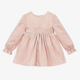 Abel & Lula-Розовое бархатное платье в горошек | Childrensalon Outlet