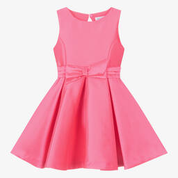 Abel & Lula-Girls Pink Satin Twill Dress | Childrensalon Outlet
