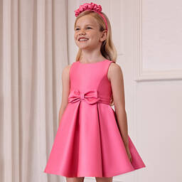 Abel & Lula-Girls Pink Satin Twill Dress | Childrensalon Outlet
