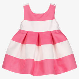 Abel & Lula-Girls Pink Striped Bow Dress | Childrensalon Outlet