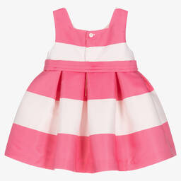 Abel & Lula-Girls Pink Striped Bow Dress | Childrensalon Outlet