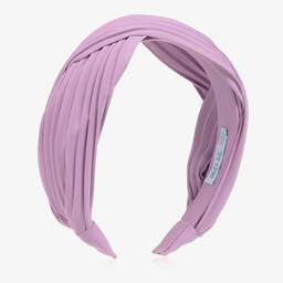 Abel & Lula-Girls Purple Pleated Hairband | Childrensalon Outlet