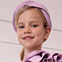 Abel & Lula-Girls Purple Pleated Hairband | Childrensalon Outlet