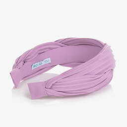 Abel & Lula-Girls Purple Pleated Hairband | Childrensalon Outlet