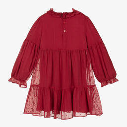 Abel & Lula-Girls Red Chiffon Dress | Childrensalon Outlet