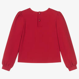 Abel & Lula-Красный топ из вискозы с бантом на плече | Childrensalon Outlet