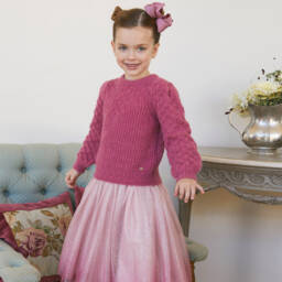 Abel & Lula-Розовый пушистый вязаный свитер для девочек | Childrensalon Outlet