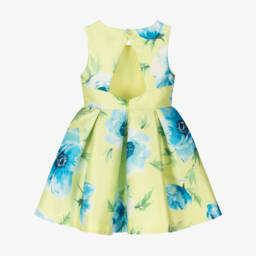 Abel & Lula-Girls Satin Dress with Floral Elegance | Childrensalon Outlet