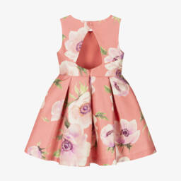 Abel & Lula-Girls Satin Twill Floral Frock | Childrensalon Outlet