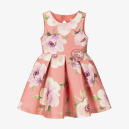 Abel & Lula-Girls Satin Twill Floral Frock | Childrensalon Outlet