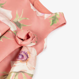Abel & Lula-Girls Satin Twill Pink Blossom Dress | Childrensalon Outlet