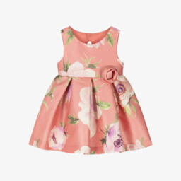 Abel & Lula-Girls Satin Twill Pink Blossom Dress | Childrensalon Outlet