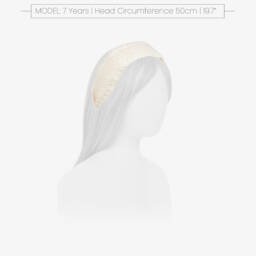 Abel & Lula-Girls Soft Ivory Crochet Headband | Childrensalon Outlet