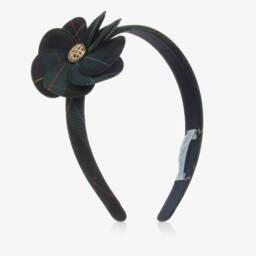 Abel & Lula-Girls Tartan Floral Headband | Childrensalon Outlet