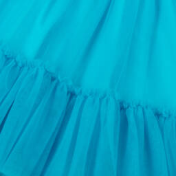 Abel & Lula-Girls Turquoise Dream Tulle Gown | Childrensalon Outlet