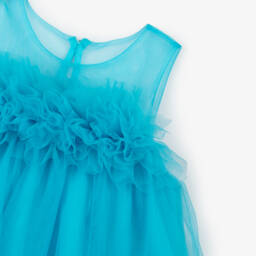 Abel & Lula-Girls Turquoise Dream Tulle Gown | Childrensalon Outlet