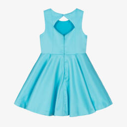 Abel & Lula-Girls Turquoise Satin Blossom Gown | Childrensalon Outlet