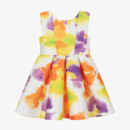 Abel & Lula-فستان ساتان زاهي بالورود للبنات | Childrensalon Outlet