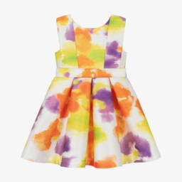 Abel & Lula-فستان ساتان زاهي بالورود للبنات | Childrensalon Outlet