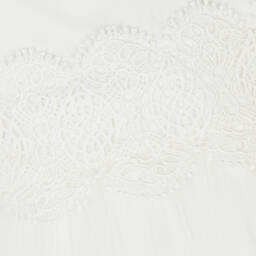 Abel & Lula-فستان قطن تول مزين بدانتيل لون أبيض | Childrensalon Outlet